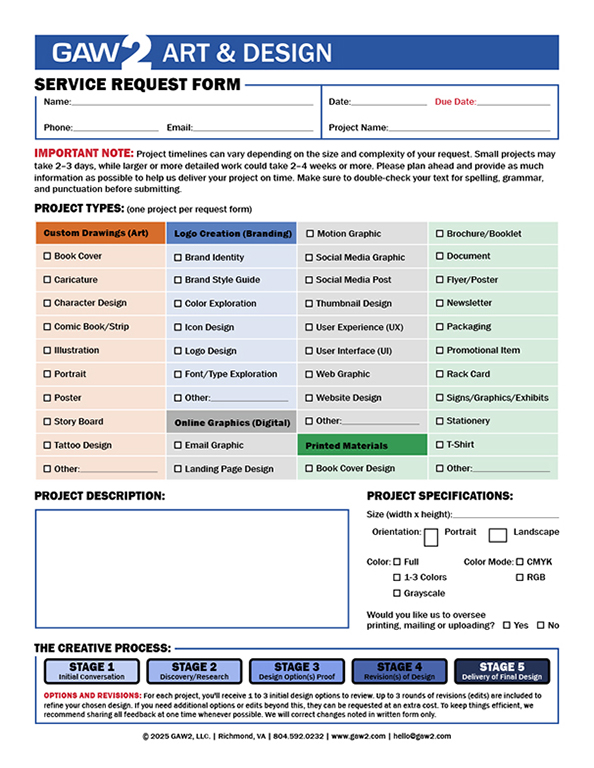 GAW2 Service Request Form